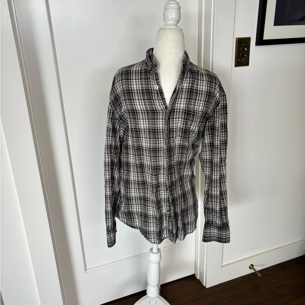 John Varvatos Plaid Button-down Shirt Sz S